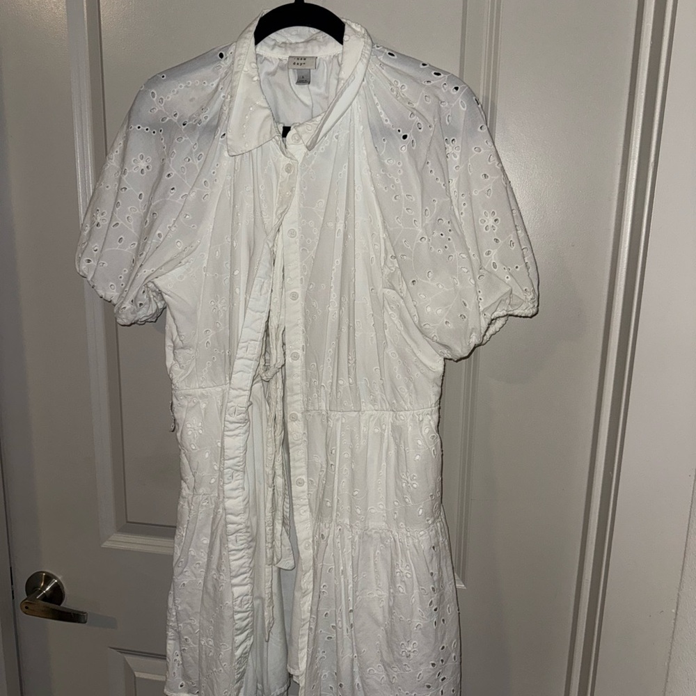 a new day White Eyelet Midi Dress
